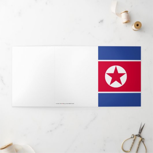 北朝鮮の旗 三つ折りカード (外部)