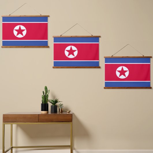北朝鮮の旗 吊り下げ型タペストリー (非対称)