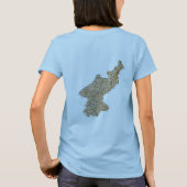 北朝鮮の旗+地図+テキストTシャツ Tシャツ (裏面)