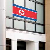 北朝鮮の旗 横断幕 (ビルの外側)