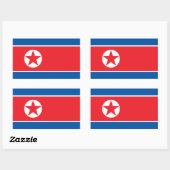 北朝鮮の旗 長方形シール (シート)