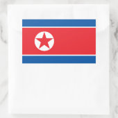 北朝鮮の旗 長方形シール (バッグ)