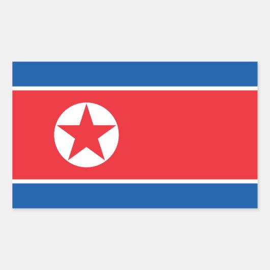 北朝鮮の旗 長方形シール (正面)