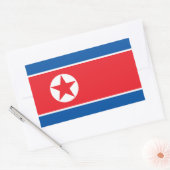 北朝鮮の旗 長方形シール (封筒)
