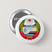 北朝鮮の紋章付き外衣 缶バッジ (正面&裏面)