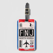 北朝鮮の荷札 ラゲッジタグ (正面縦)