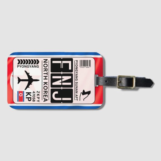 北朝鮮の荷札 ラゲッジタグ (正面横)