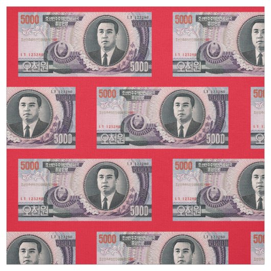 北朝鮮の銀行券の生地 ファブリック (見本)