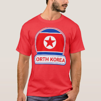 北朝鮮カントリーバッジ北朝鮮国旗 Tシャツ