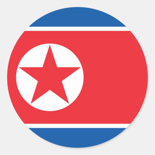 北朝鮮ステッカー国旗 ラウンドシール (正面)
