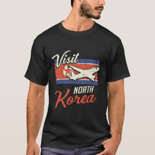 北朝鮮レトロ国旗の北朝鮮金正恩 Tシャツ