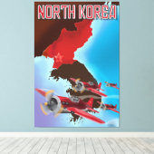 北朝鮮ヴィンテージ旅行ポスター。 キャンバスプリント (インサイチュ (ウッドフロア))