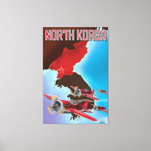 北朝鮮ヴィンテージ旅行ポスター。 キャンバスプリント