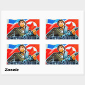 北朝鮮兵士プロパガンダ 長方形シール (シート)