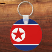北朝鮮国旗のキーチェーン キーホルダー (正面)