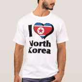 北朝鮮国旗のシャツが大好き Tシャツ (正面)