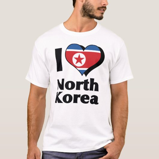 北朝鮮国旗のシャツが大好き Tシャツ (正面)