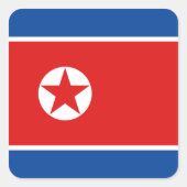北朝鮮国旗のシール スクエアシール (正面)
