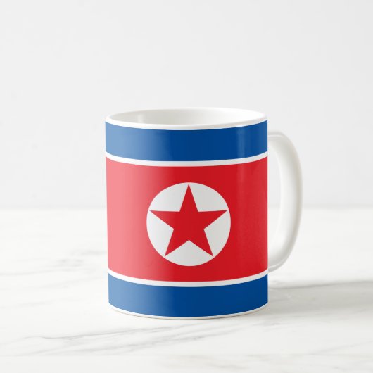 北朝鮮国旗のセラミック製マグカップ コーヒーマグカップ (正面右)