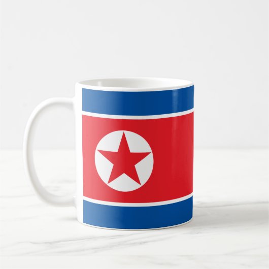 北朝鮮国旗のセラミック製マグカップ コーヒーマグカップ (左)