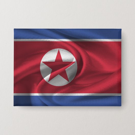 北朝鮮国旗のボタン 缶バッジ (正面)