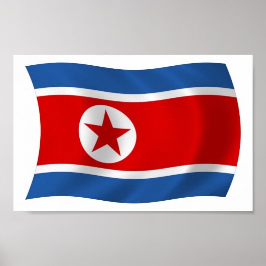 北朝鮮国旗のポスタープリント ポスター (正面)