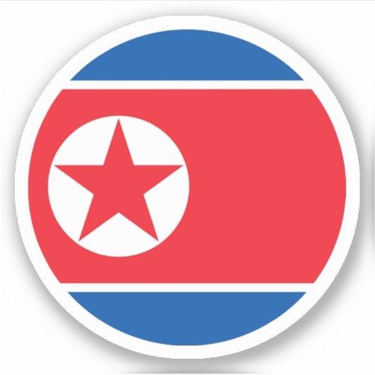 北朝鮮国旗の丸いシール シール (正面)