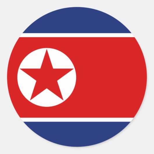 北朝鮮国旗の丸いシール ラウンドシール (正面)