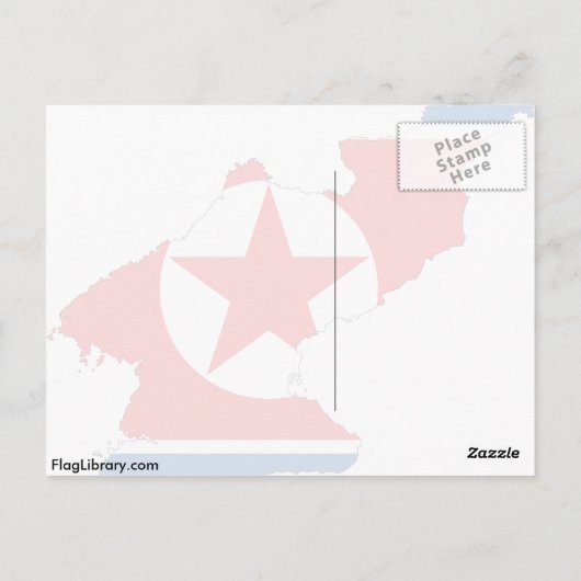 北朝鮮国旗の地図 ポストカード (裏面)