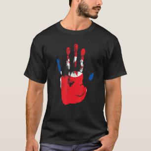 北朝鮮国旗の手の男の女の子 Tシャツ