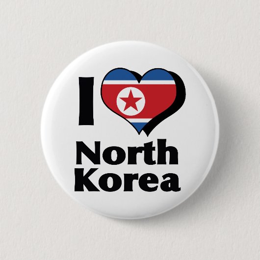 北朝鮮国旗を愛する 缶バッジ (正面)