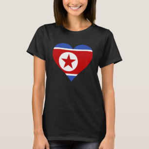 北朝鮮国旗ハート北朝鮮贈り物ラブノート Tシャツ