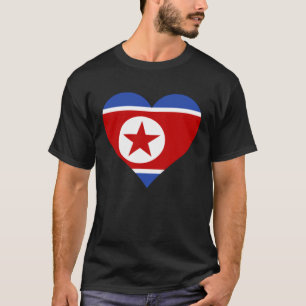 北朝鮮国旗ハート北朝鮮贈り物ラブノート Tシャツ