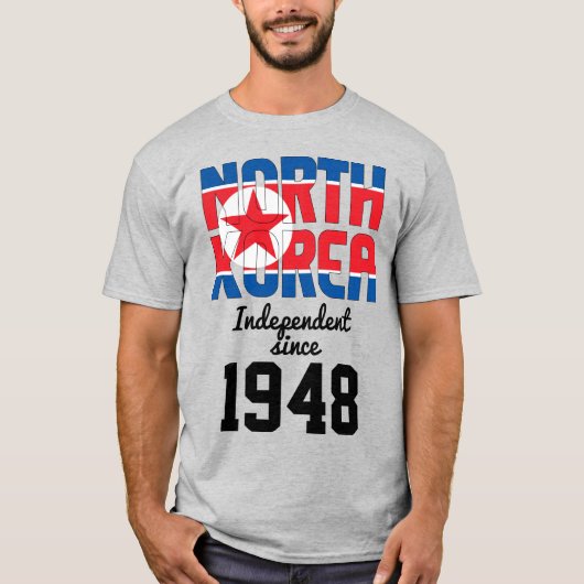 北朝鮮国旗独立お祝い Tシャツ (正面)