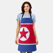 北朝鮮国旗 エプロン (着用した状態)