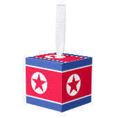 北朝鮮国旗 キューブオーナメント (正面アングル)