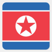 北朝鮮国旗 スクエアシール (正面)