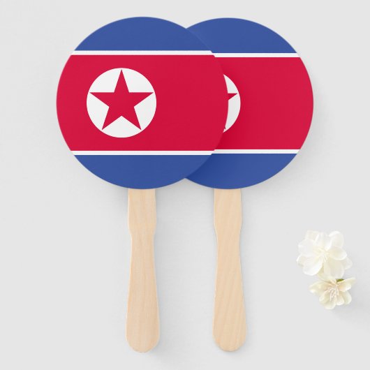 北朝鮮国旗 ハンドファン (正面&裏面)