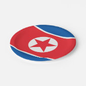 北朝鮮国旗 ペーパープレート (アングル)
