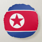 北朝鮮国旗 ラウンドクッション (正面)