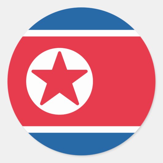 北朝鮮国旗 ラウンドシール (正面)