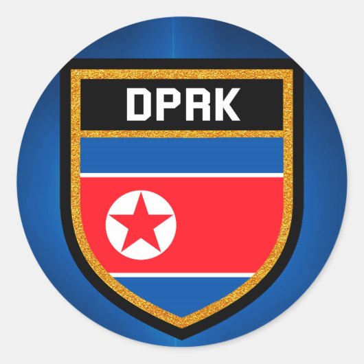 北朝鮮国旗 ラウンドシール (正面)