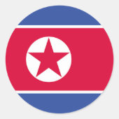 北朝鮮国旗 ラウンドシール (正面)