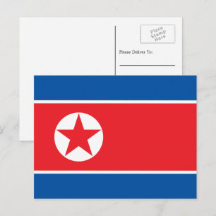 北朝鮮国旗、北朝鮮国旗 ポストカード
