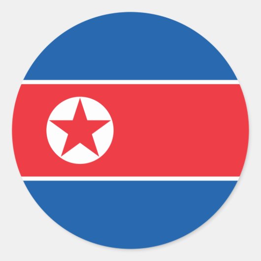 北朝鮮国旗、北朝鮮国旗 ラウンドシール (正面)