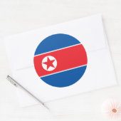 北朝鮮国旗、北朝鮮国旗 ラウンドシール (封筒)