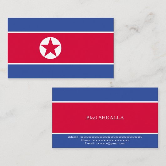 北朝鮮国旗 名刺 (正面/裏面)