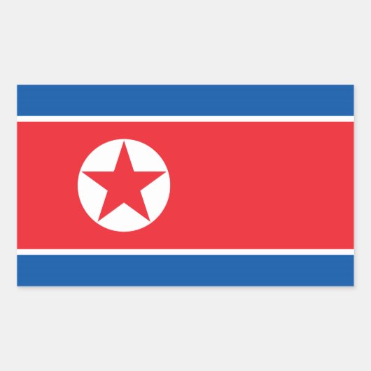 北朝鮮国旗 長方形シール (正面)