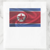 北朝鮮国旗 長方形シール (バッグ)