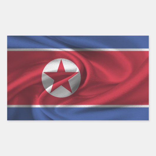 北朝鮮国旗 長方形シール (正面)